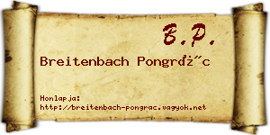 Breitenbach Pongrác névjegykártya
